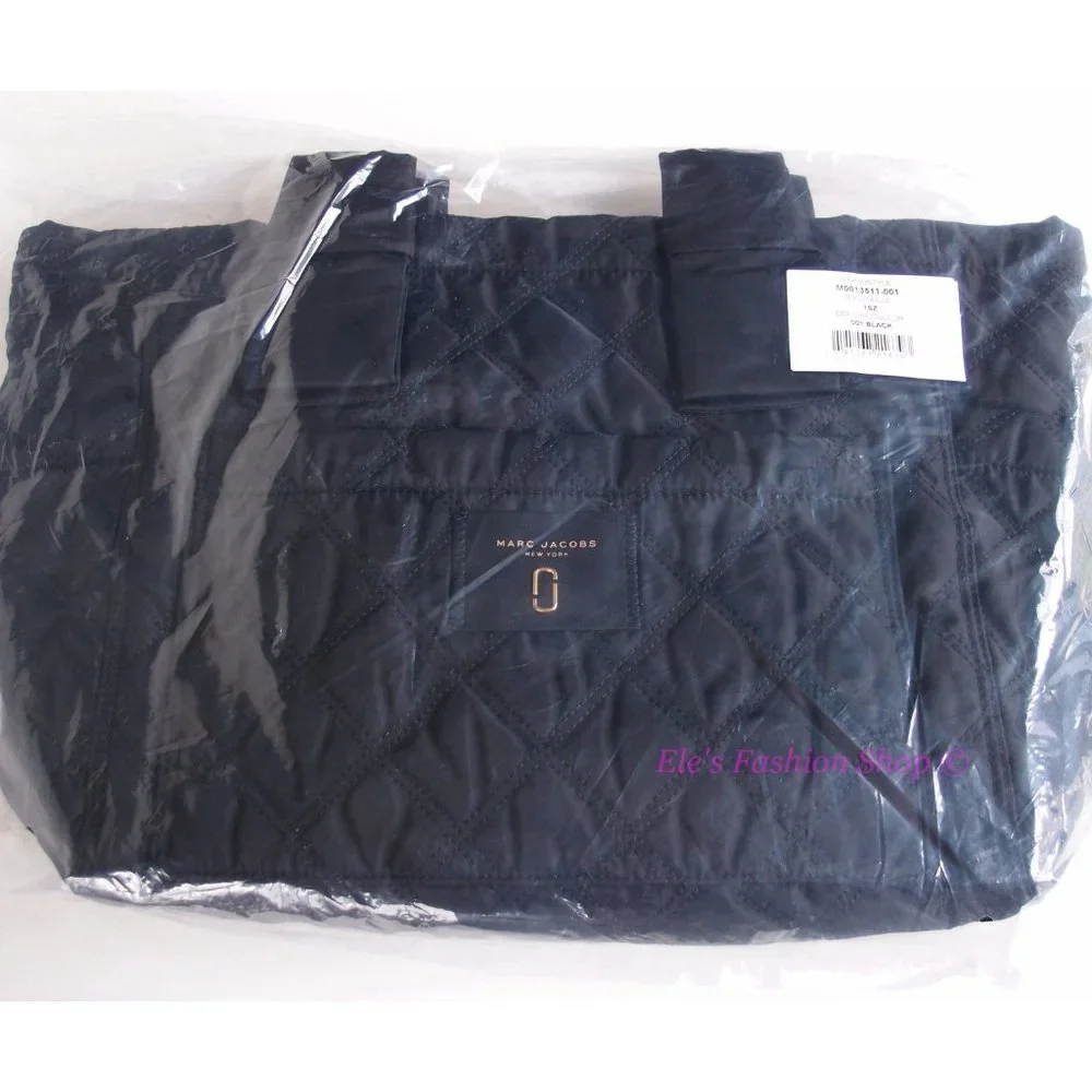 ❤️ NWT Marc Jacobs Quilted Pretty Nylon ElizA Baby Bag Diaper Bag Tote BLACK
